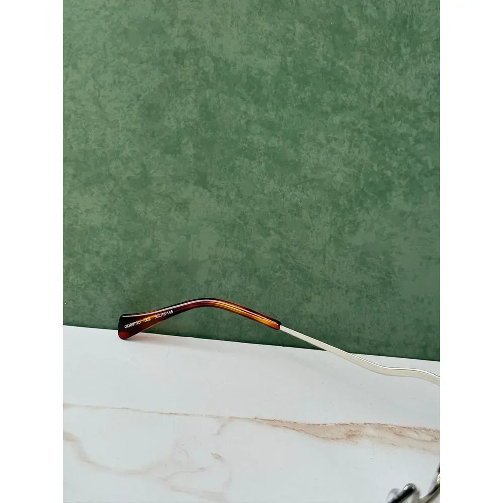 NEW Gucci GG0973O Silver Metal Oversized Square Frames